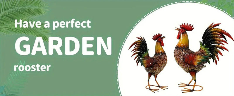 Large Rustic Metal Chicken Garden Stake for Outdoor Decor by House Of Avana