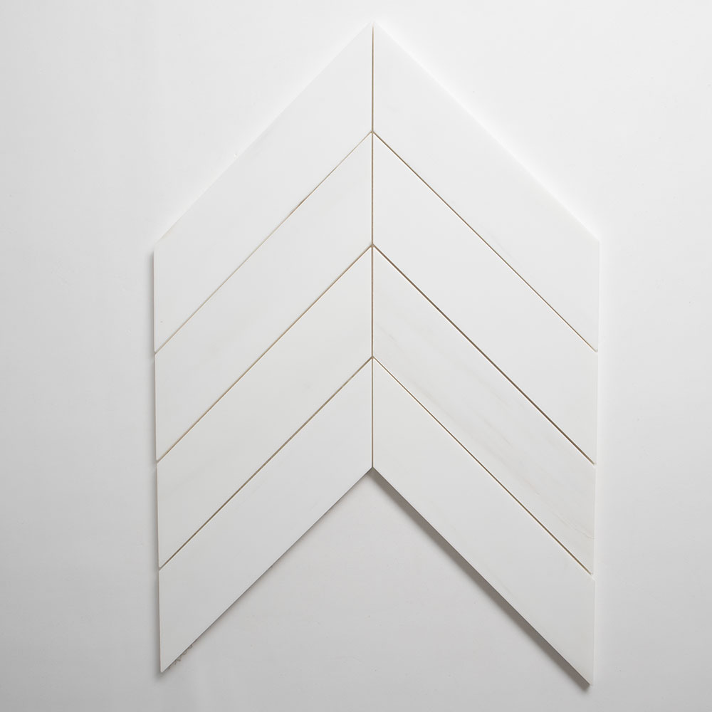 Large Trapeze Bianco Dolomiti Honed Marble Waterjet Decos 13 7/16x13 7/16 Marble Honed 14x14 Waterjet Decos