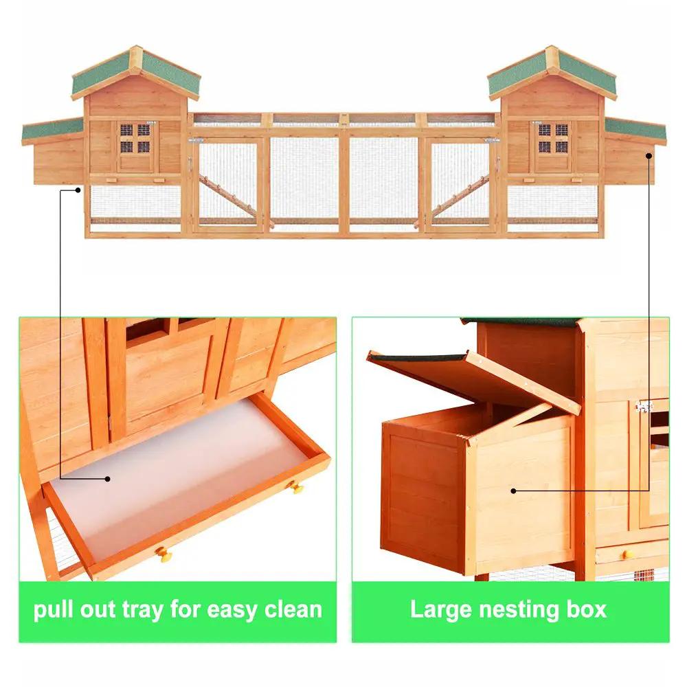 Large 160-Inch Wooden Backyard Hen Chicken Coop Enclosure W/ Nest Box & Run (SAK96451) by SAKSBY WHOLESALE