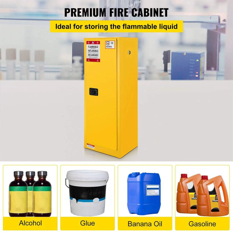 Large Yellow 35-Inch Heavy-Duty Flammable Welded Fireproof Storage Cabinet (SAK52837) by SAKSBY WHOLESALE