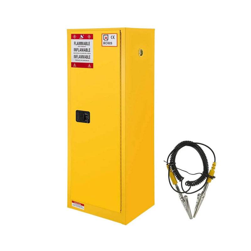 Large Yellow 35-Inch Heavy-Duty Flammable Welded Fireproof Storage Cabinet (SAK52837) by SAKSBY WHOLESALE
