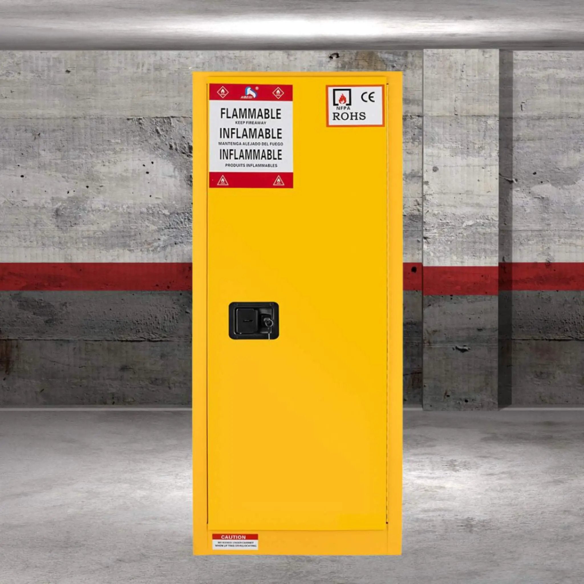 Large Yellow 35-Inch Heavy-Duty Flammable Welded Fireproof Storage Cabinet (SAK52837) by SAKSBY WHOLESALE