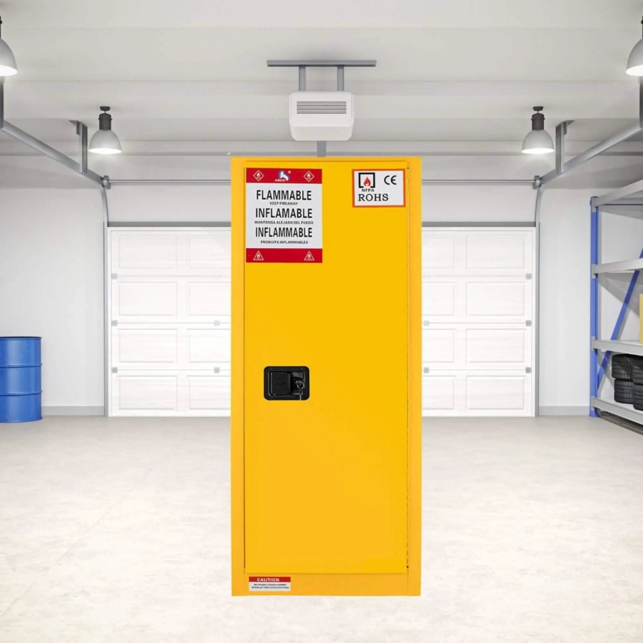 Large Yellow 35-Inch Heavy-Duty Flammable Welded Fireproof Storage Cabinet (SAK52837) by SAKSBY WHOLESALE