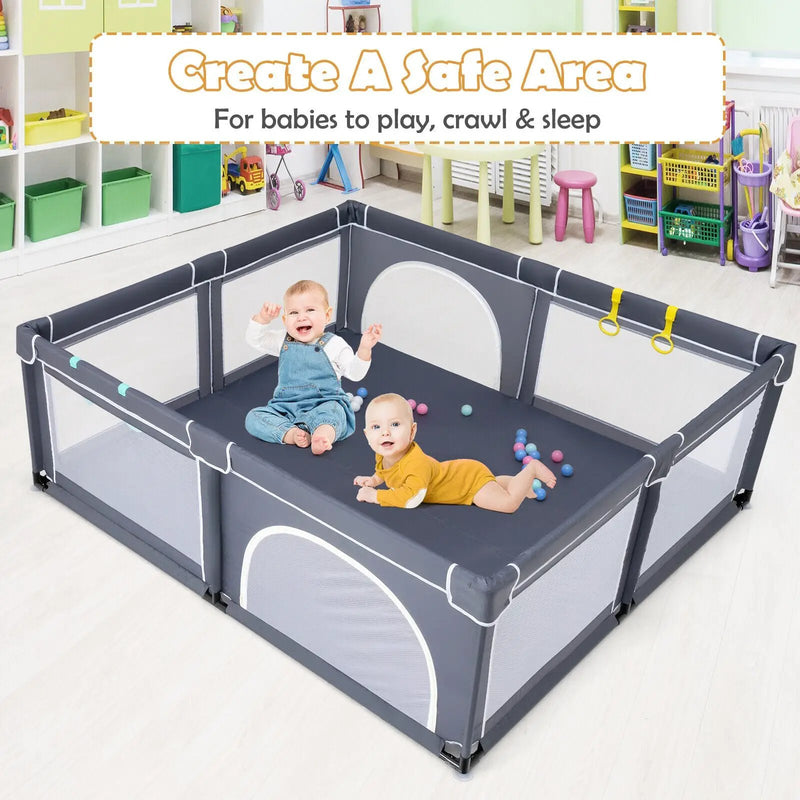 Large Infant Baby Playpen Safety Play Center Yard with 50 Ocean Balls by DirectDeals