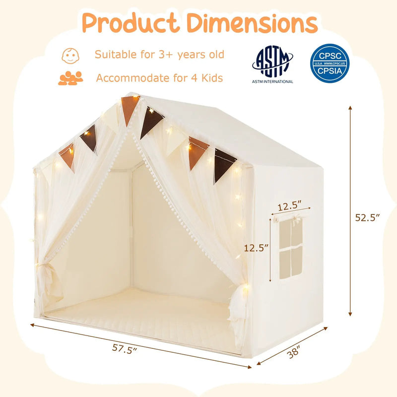 Large Toddler Playhouse Tent with Door Curtains Windows by DirectDeals