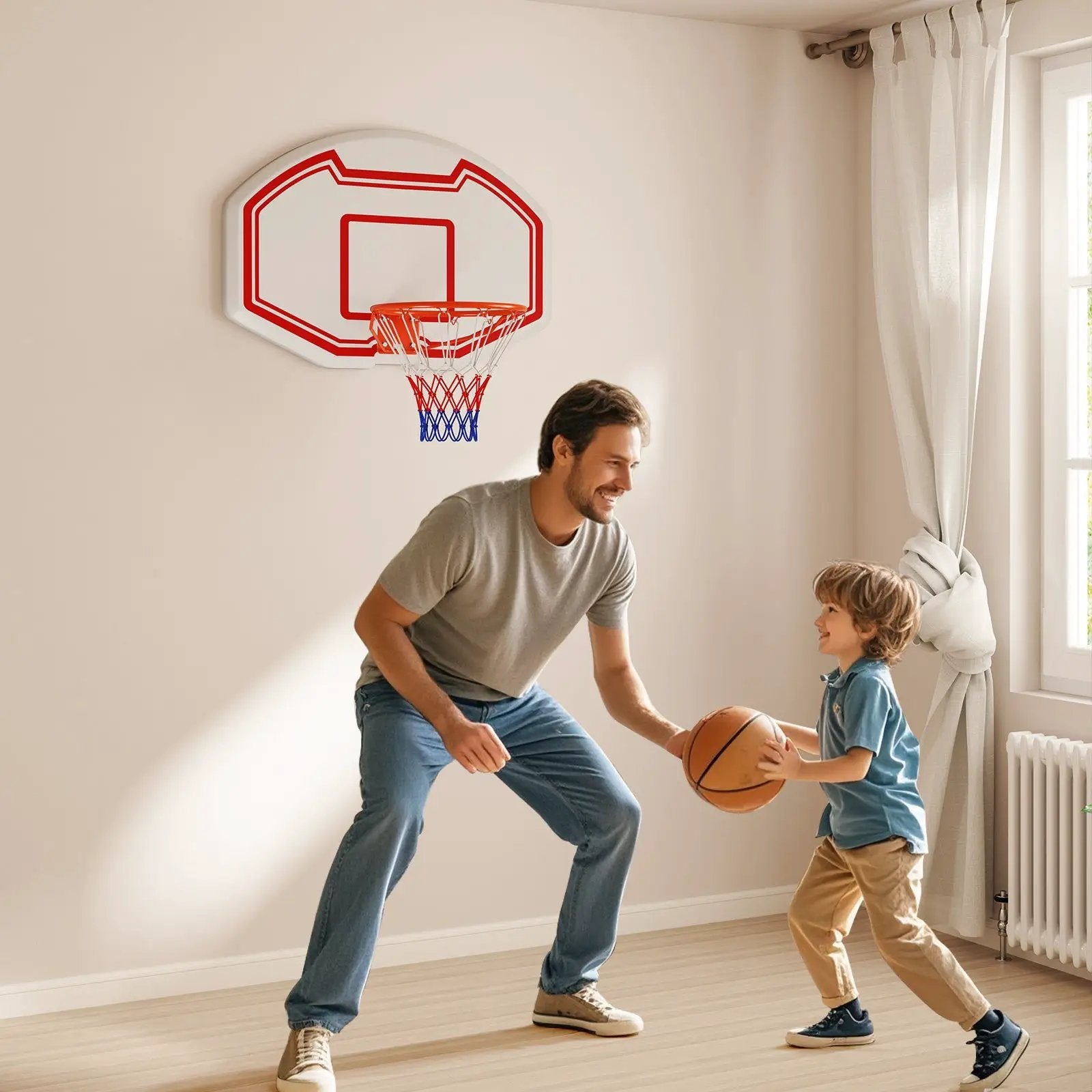 Large Wall Mounted Basketball Hoop with Shatter-proof Backboard by DirectDeals