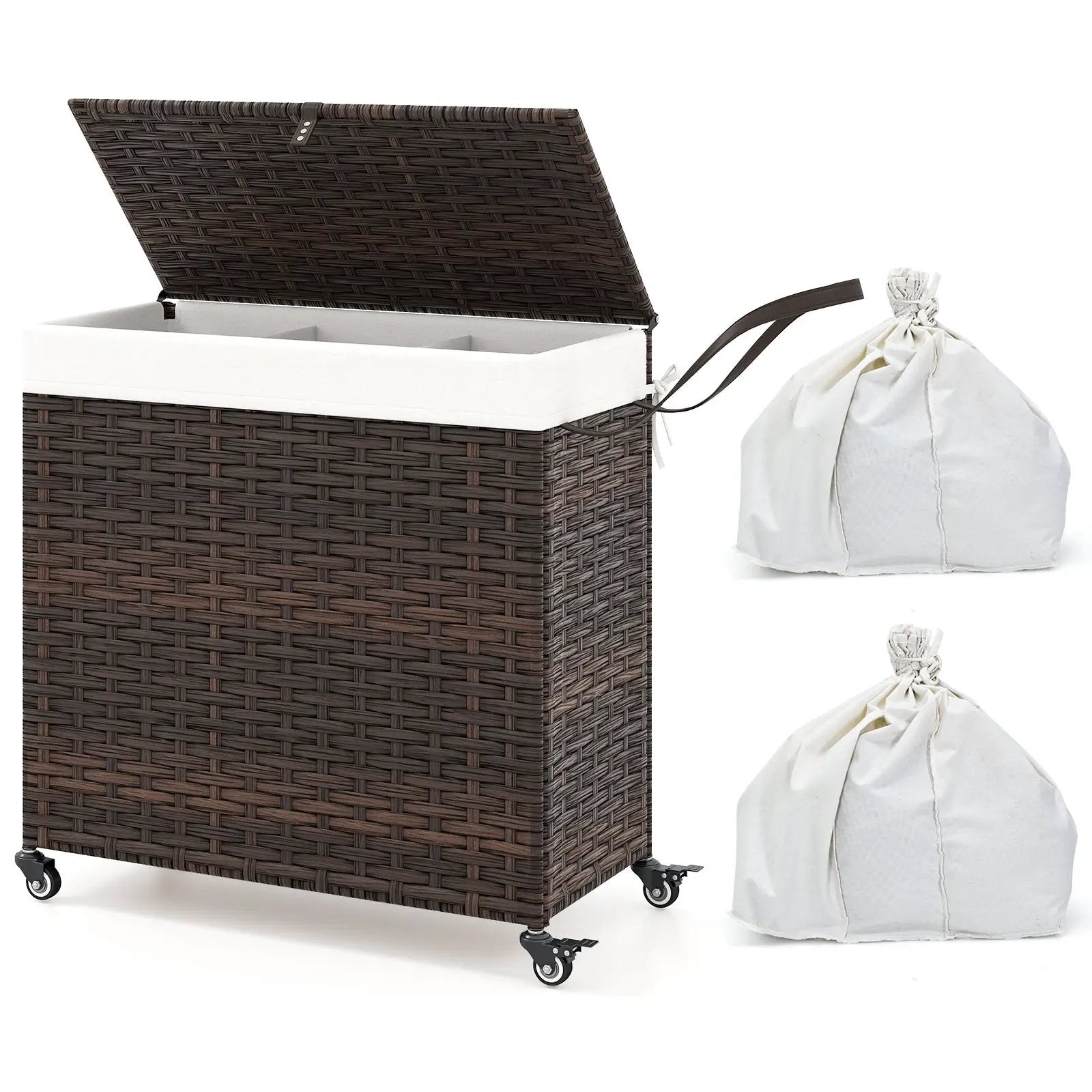 Laundry Hamper with Wheels and Lid by DirectDeals