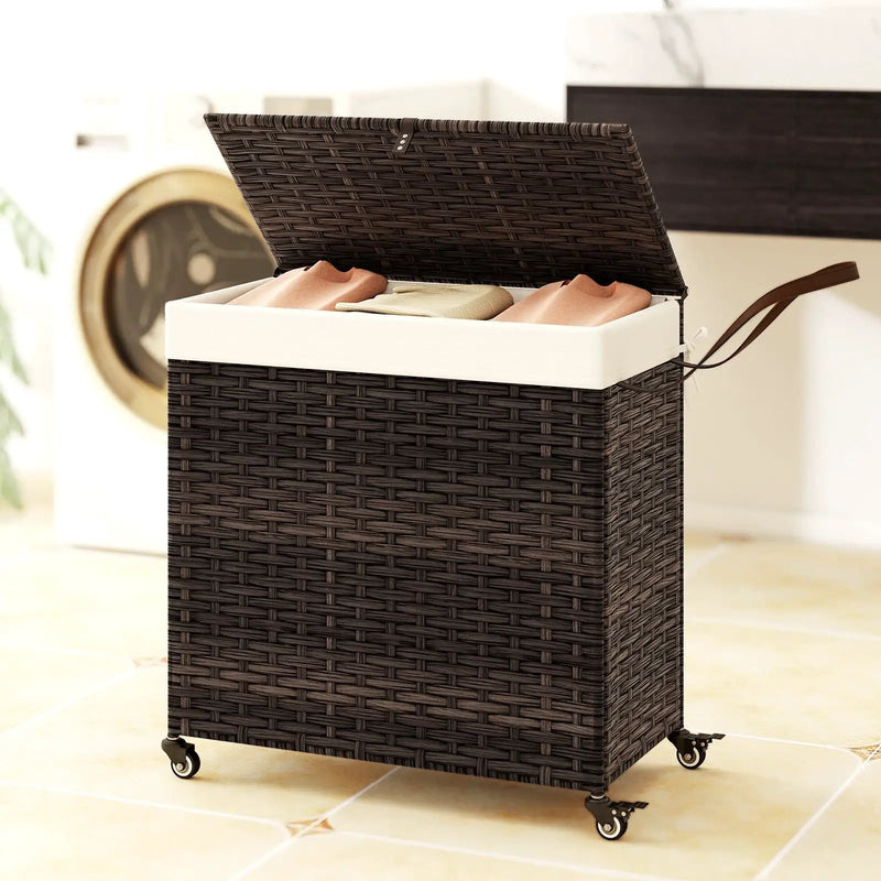 Laundry Hamper with Wheels and Lid by DirectDeals