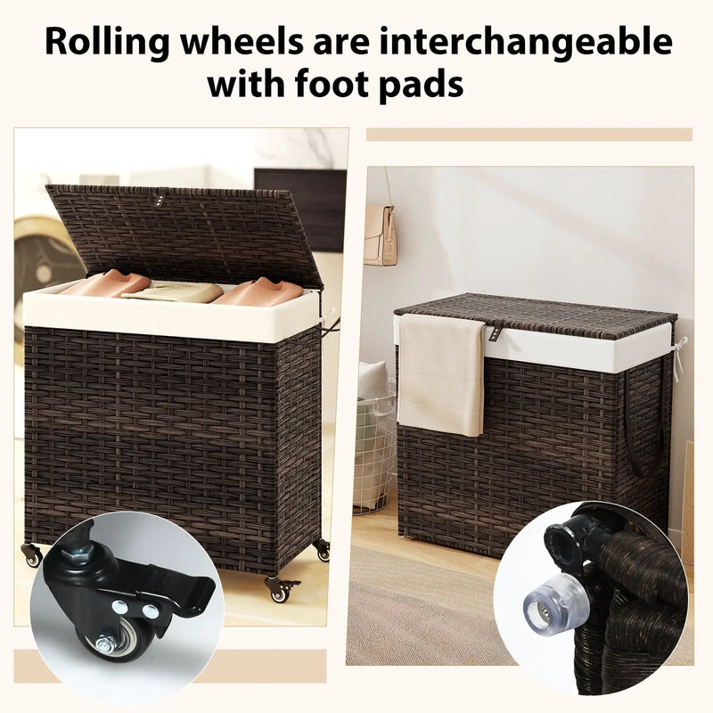 Laundry Hamper with Wheels and Lid by DirectDeals