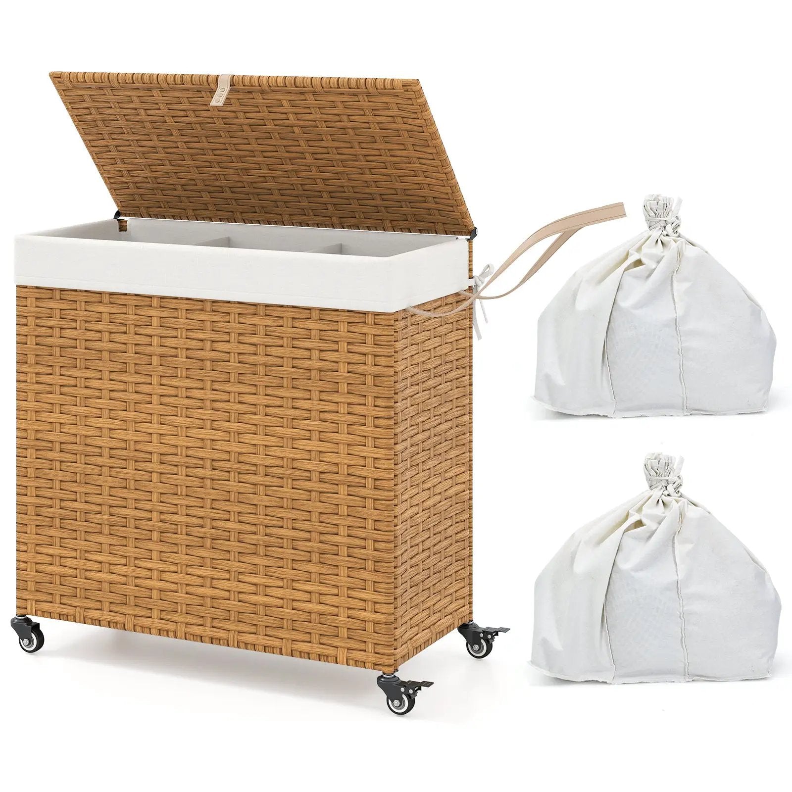 Laundry Hamper with Wheels and Lid by DirectDeals
