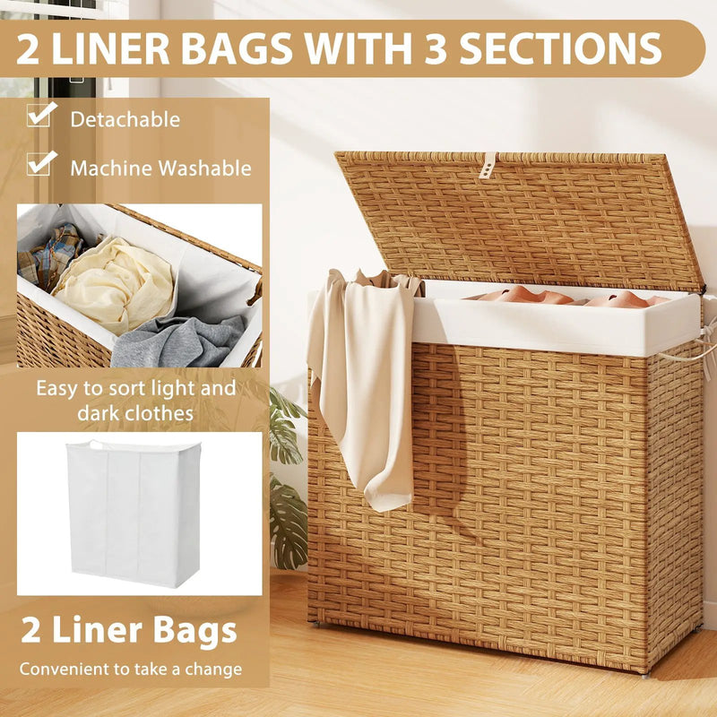 Laundry Hamper with Wheels and Lid by DirectDeals