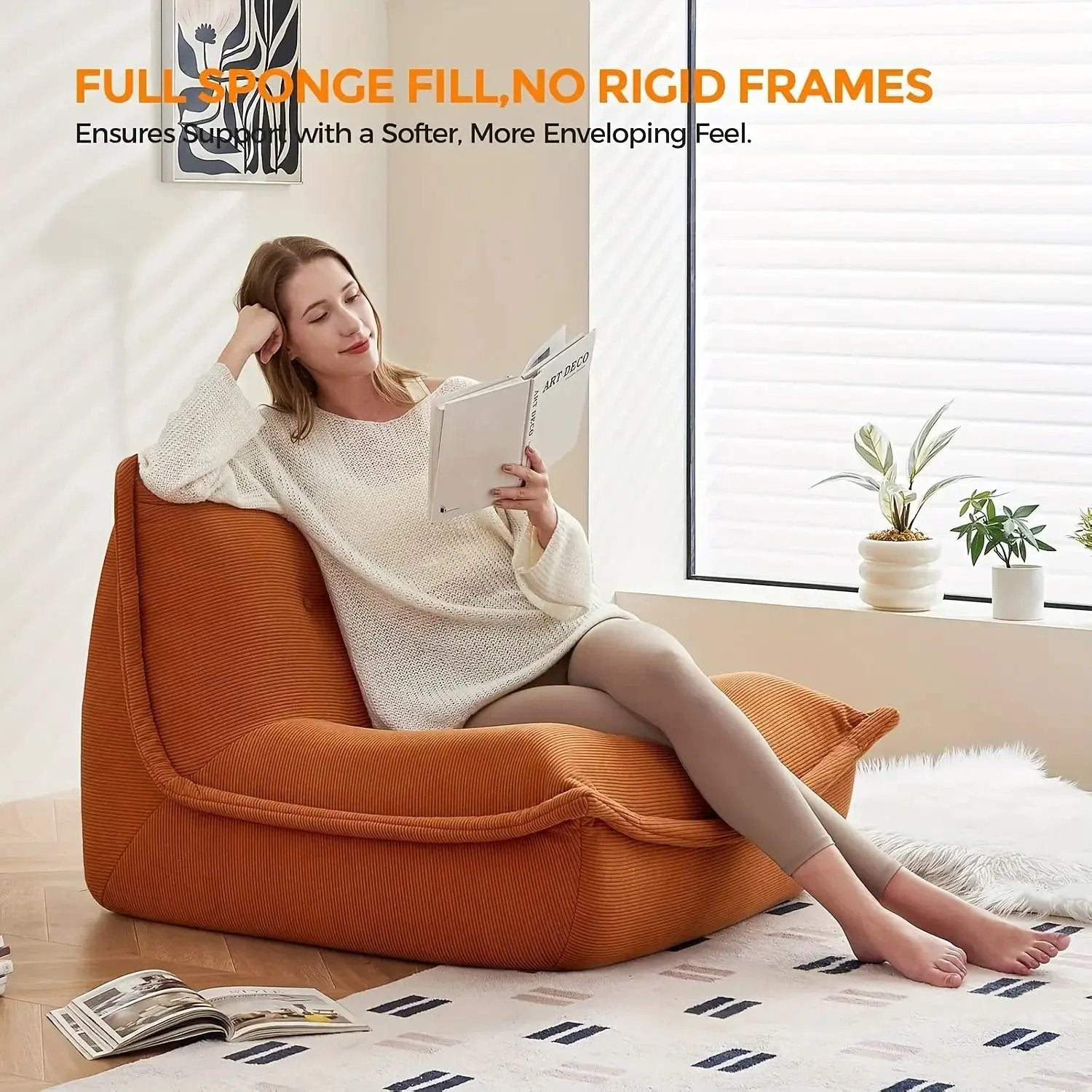 Lazy Sofa Chair, Fireside Chair Sofa Large Chair for Adults by House Of Avana