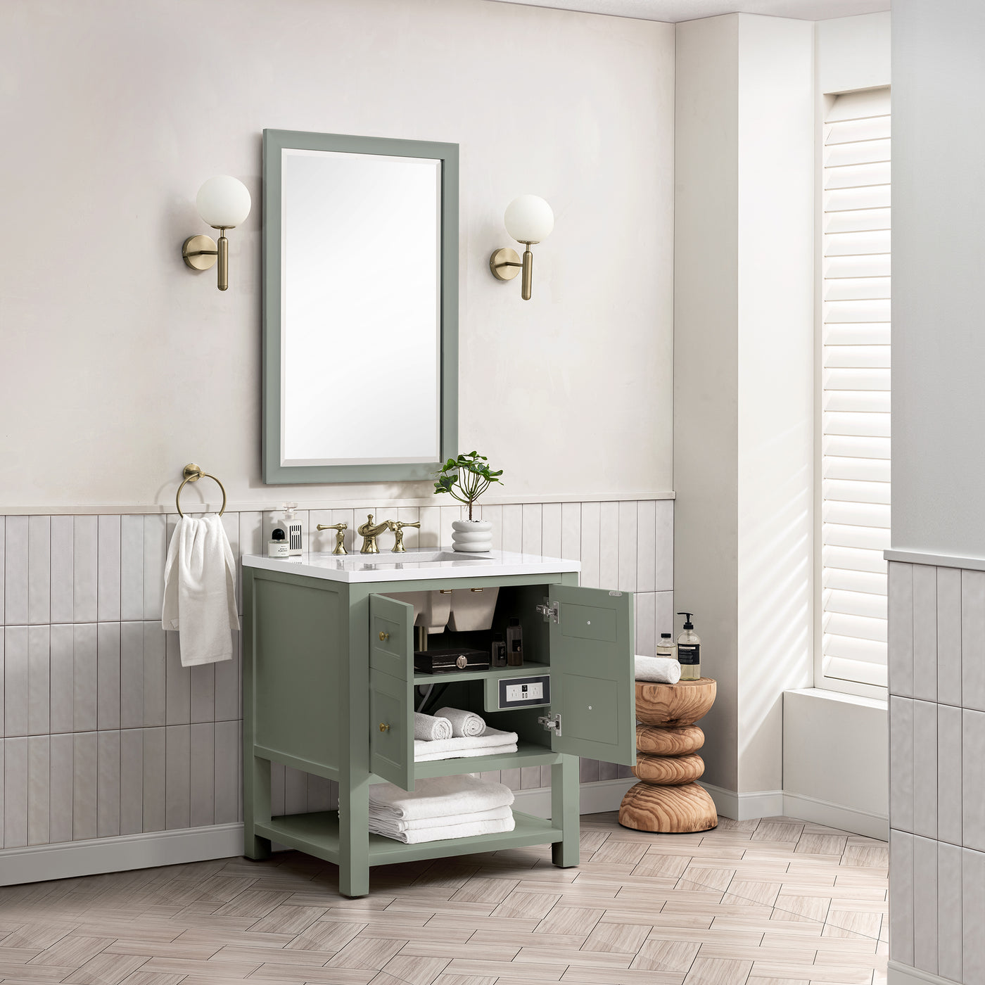 James Martin Breckenridge 30" Single Bathroom Vanity, Smokey Celadon, view 25
