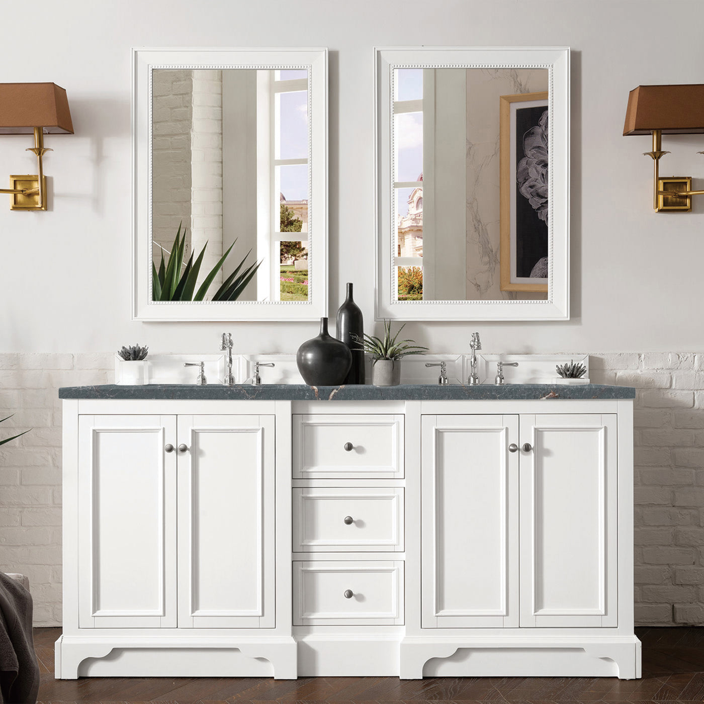 James Martin De Soto 72" Double Bathroom Vanity, Bright White, view 40