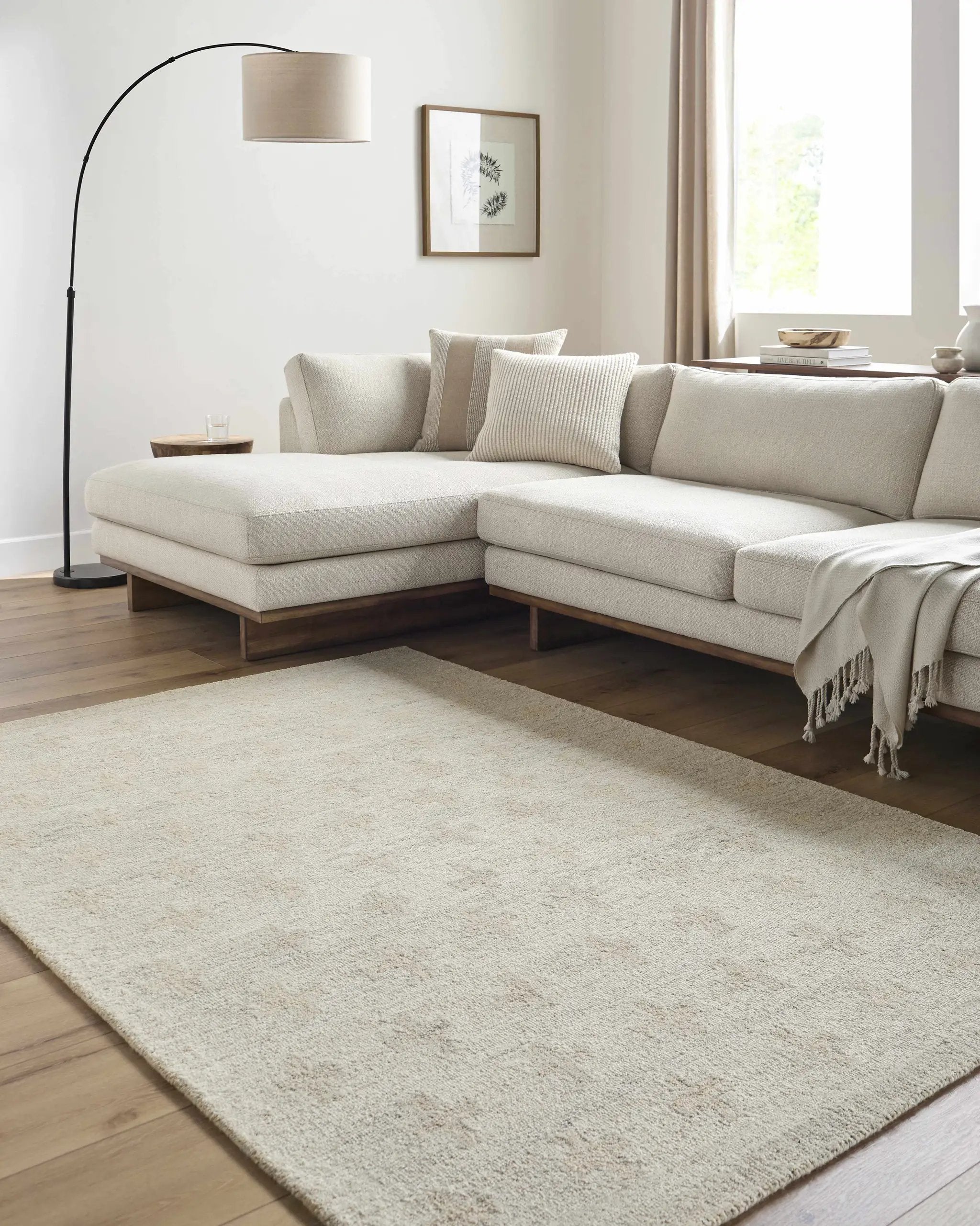 Lotta Peach Modern Wool Area Rug by Boutique Rugs
