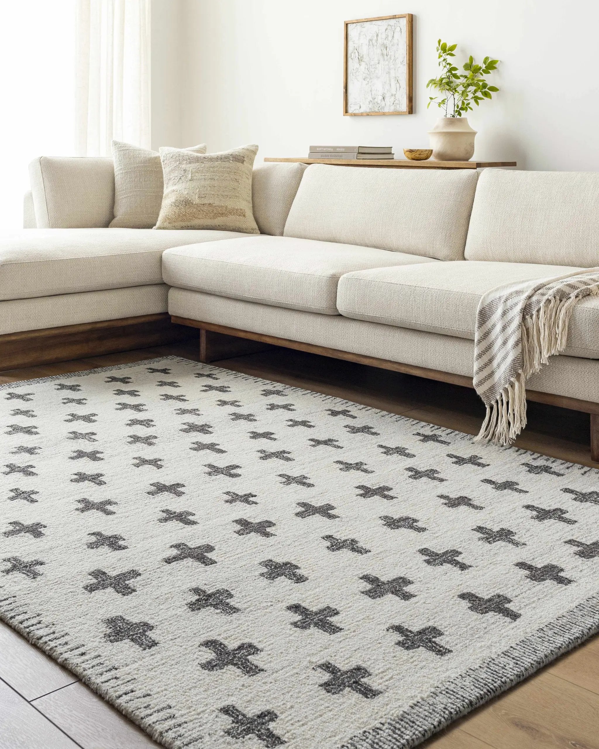 Lotta Light Silver Modern Wool Area Rug by Boutique Rugs