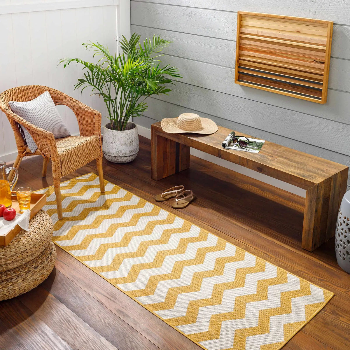 Cheri Bone Outdoor Carpet Area Rug - Clearance, installed in a room 2