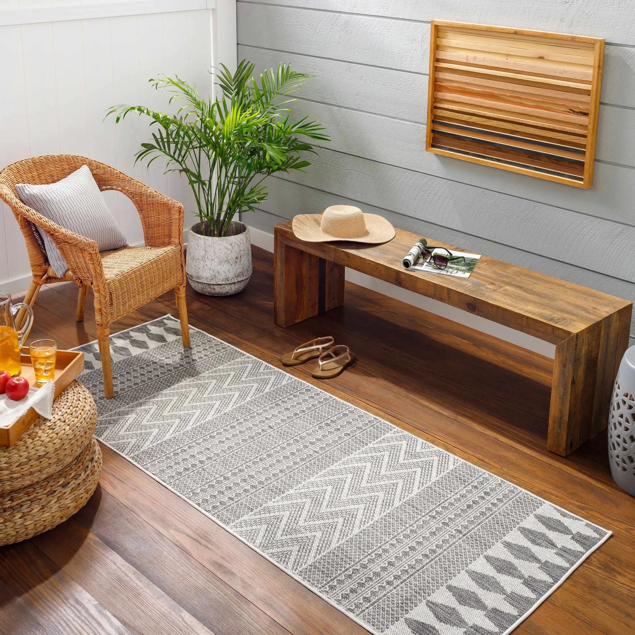 Asif Charcoal Outdoor Area Rug - Clearance by Boutique Rugs