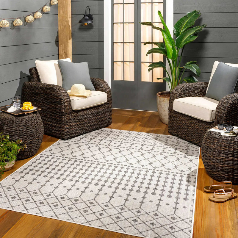 Lali Light Gray Outdoor Area Rug - Clearance by Boutique Rugs