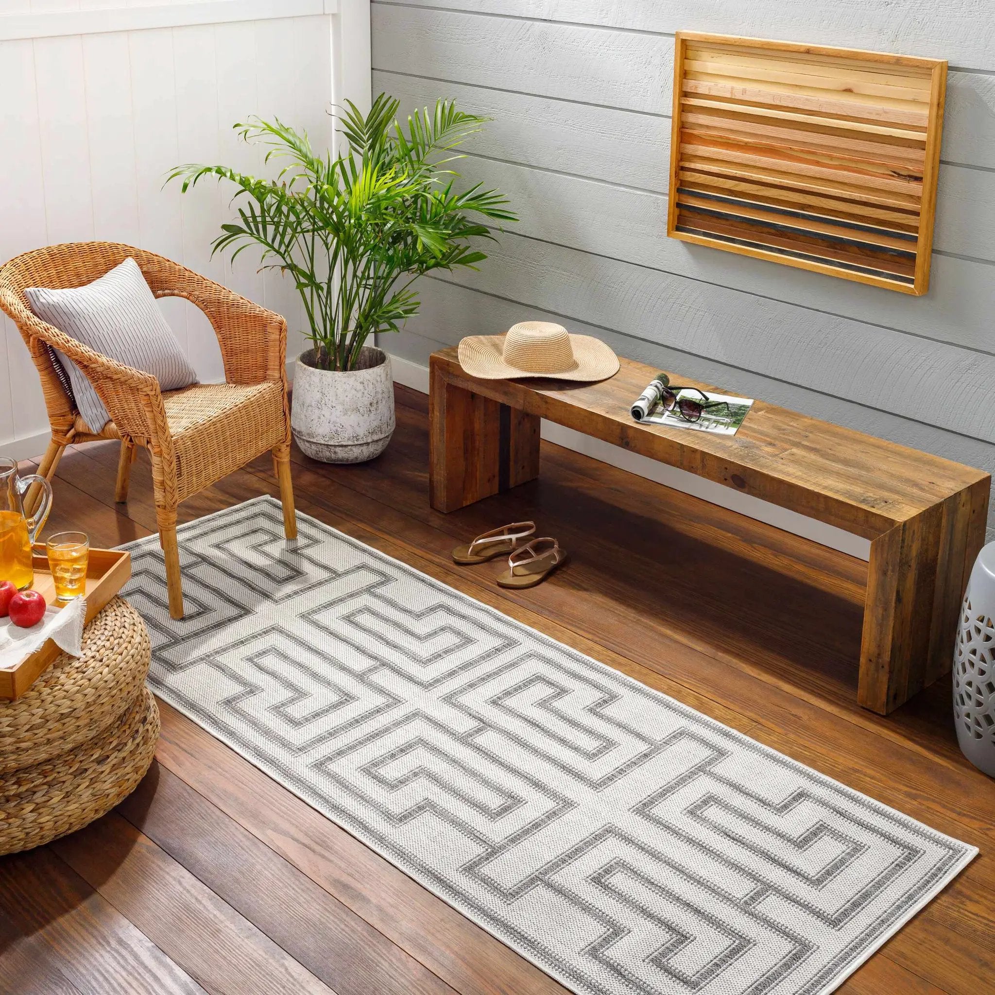 Taro Light Gray Outdoor Area Rug - Clearance by Boutique Rugs