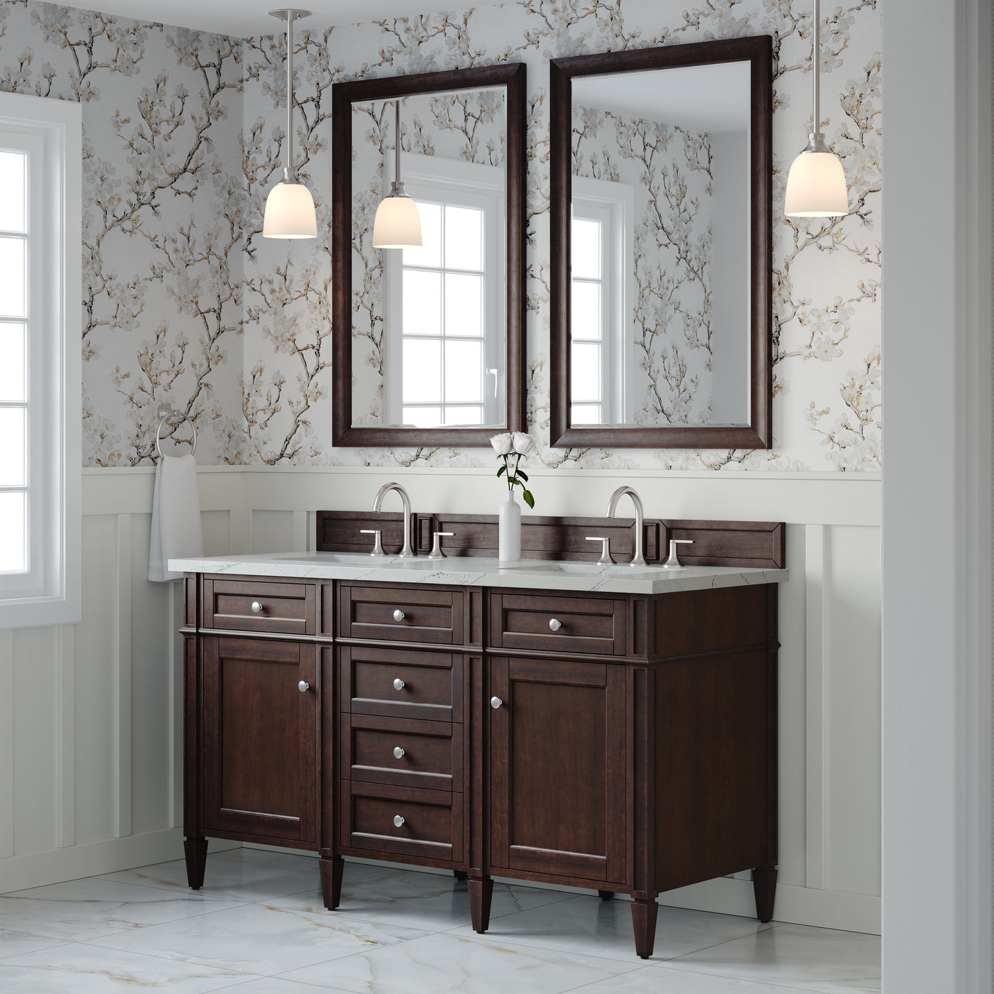 James Martin Brittany 60" Double Bathroom Vanity, Burnished Mahogany, view 35