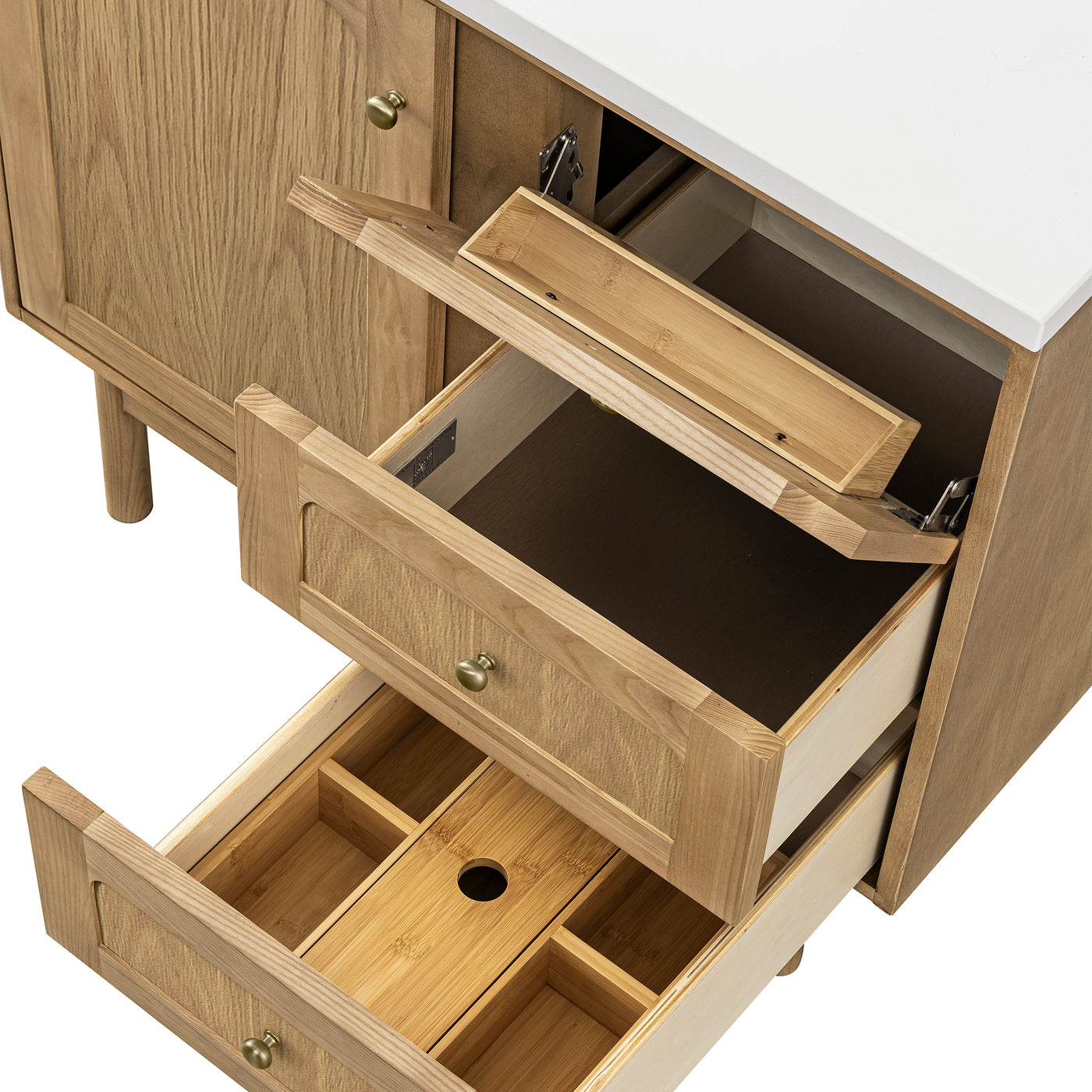 James Martin Laurent 36" Dual Mount Single Bathroom Vanity, Light Natural Oak, view 24
