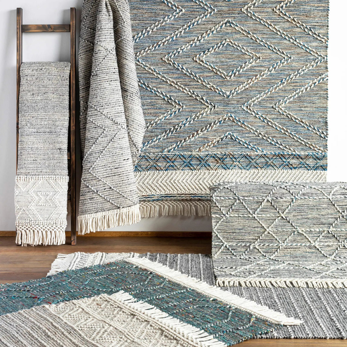Cream Veruela Wool Blend Braided Tassel Area Rug - Clearance, photo 9 of 12