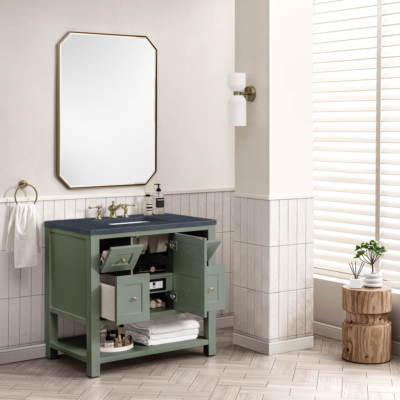 James Martin Breckenridge 36" Single Bathroom Vanity, Smokey Celadon, view 33