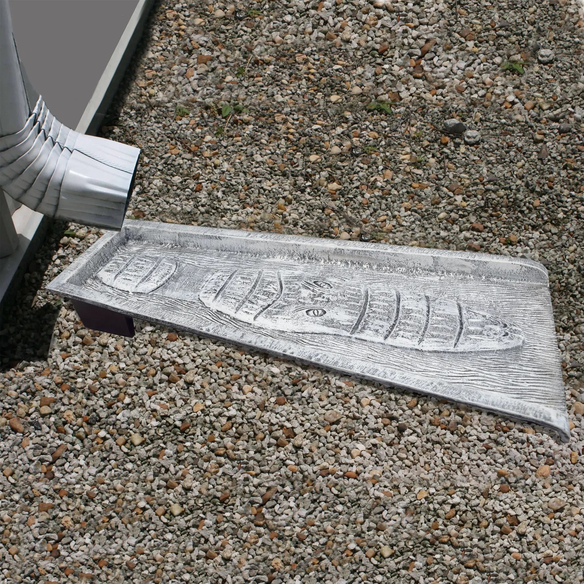 White Alligator 24-in Cast Aluminum Downspout Gutter Splash Block by Sharicks