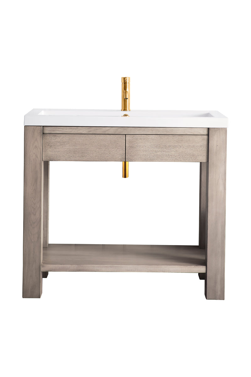 James Martin Brooklyn 39.5" Single Console Vanity, Platinum Ash