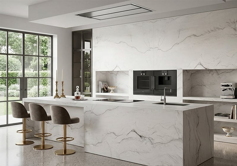 Le Blanc Polished Quartzite Slab Random 3/4 room scene