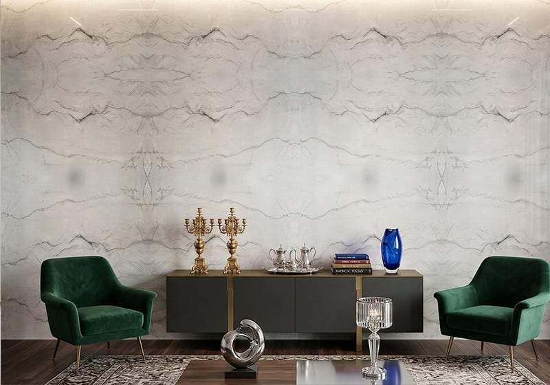 Le Blanc Polished Quartzite Slab Random 3/4 room scene 3