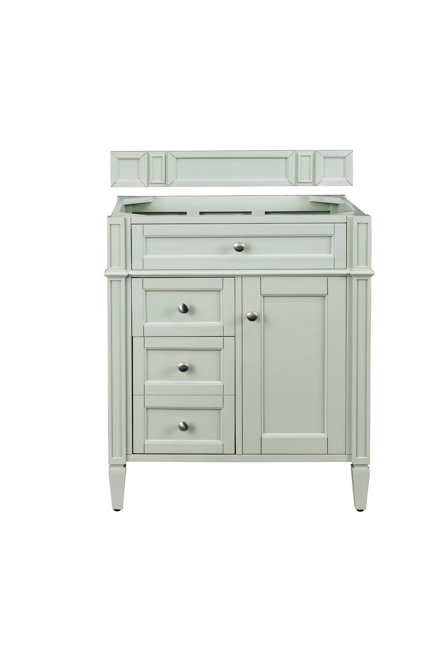 James Martin Brittany 30" Single Bathroom Vanity, Sage Green, cabinet without a countertop