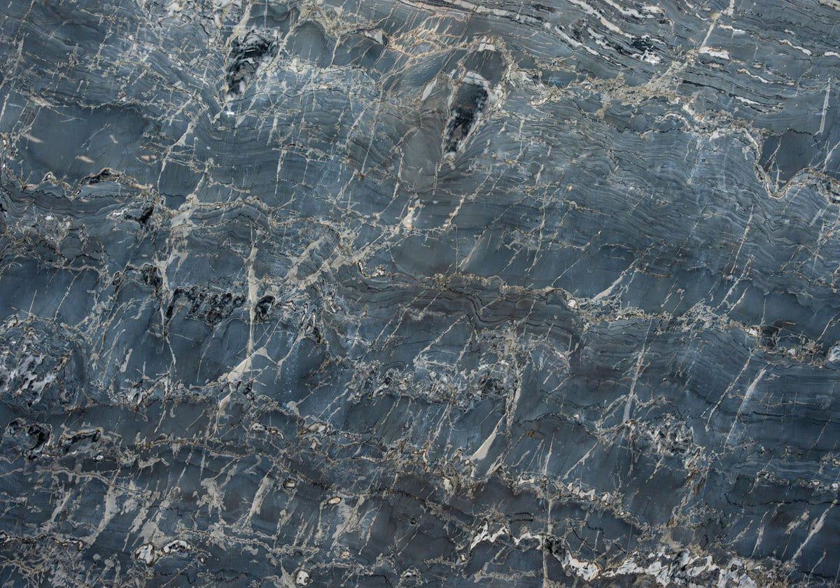 Leaden Sky Blue Polished Marble Slab Random