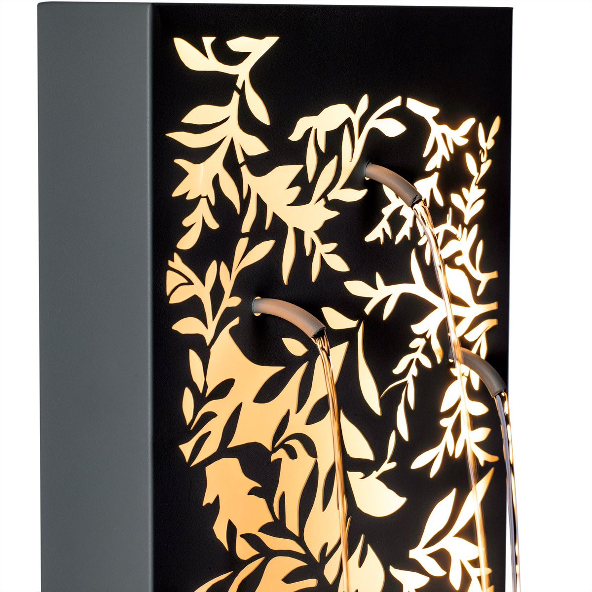 Metal Wall Fountain Outdoor Cut Leaf Panel Backlit, photo 6 of 8