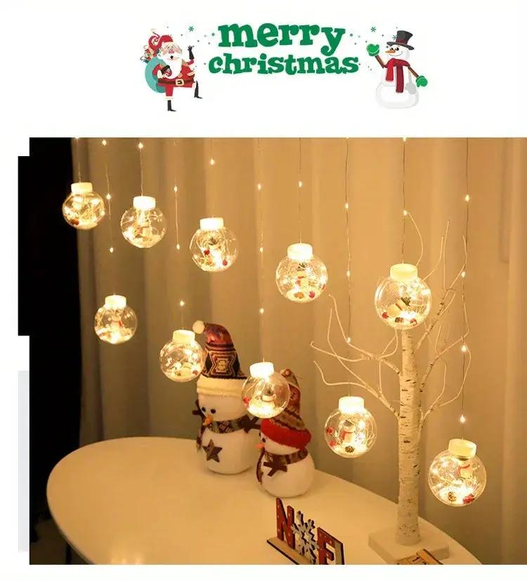 LED Christmas Curtain Lights with Copper Wire & Wishing Ball by House Of Avana