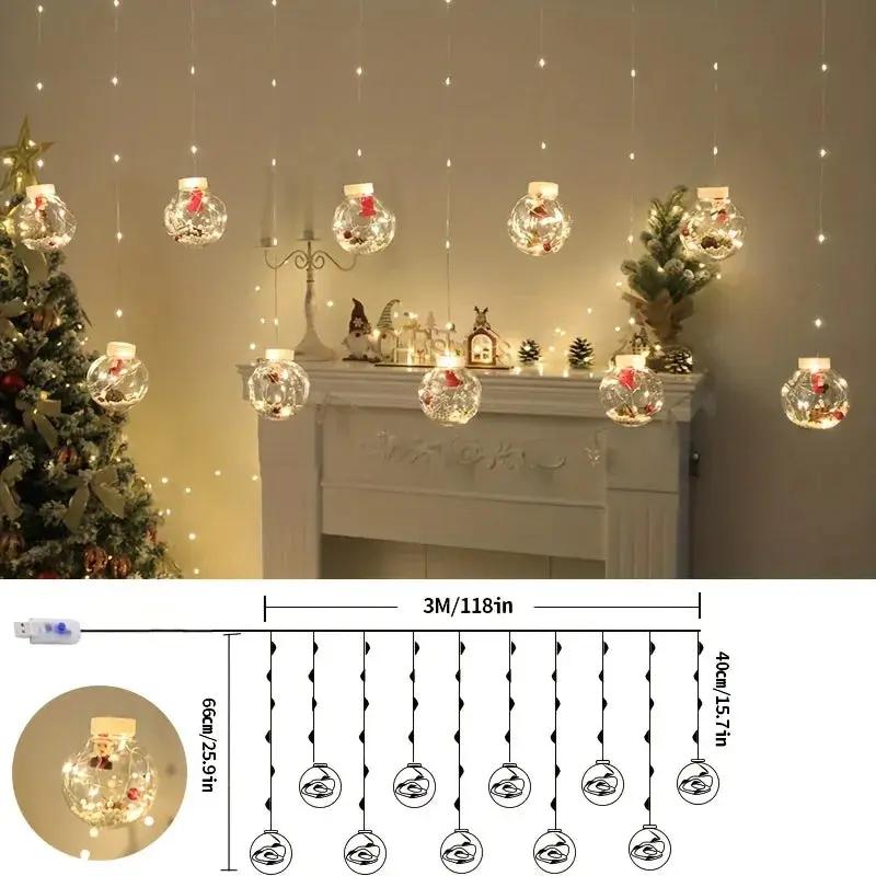 LED Christmas Curtain Lights with Copper Wire & Wishing Ball by House Of Avana