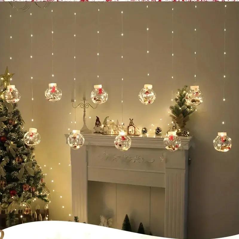 LED Christmas Curtain Lights with Copper Wire & Wishing Ball by House Of Avana