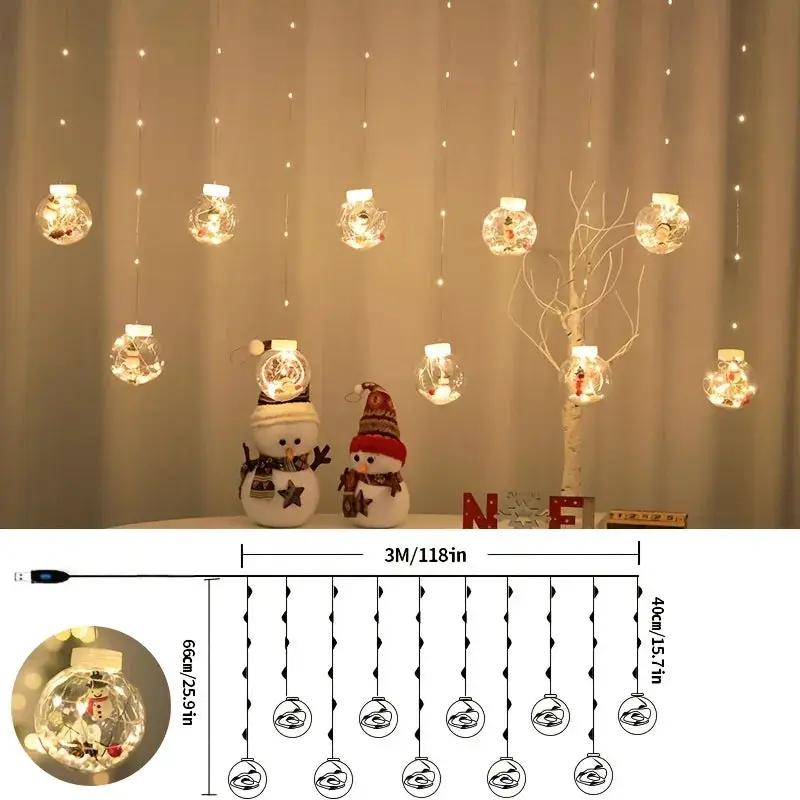 LED Christmas Curtain Lights with Copper Wire & Wishing Ball by House Of Avana