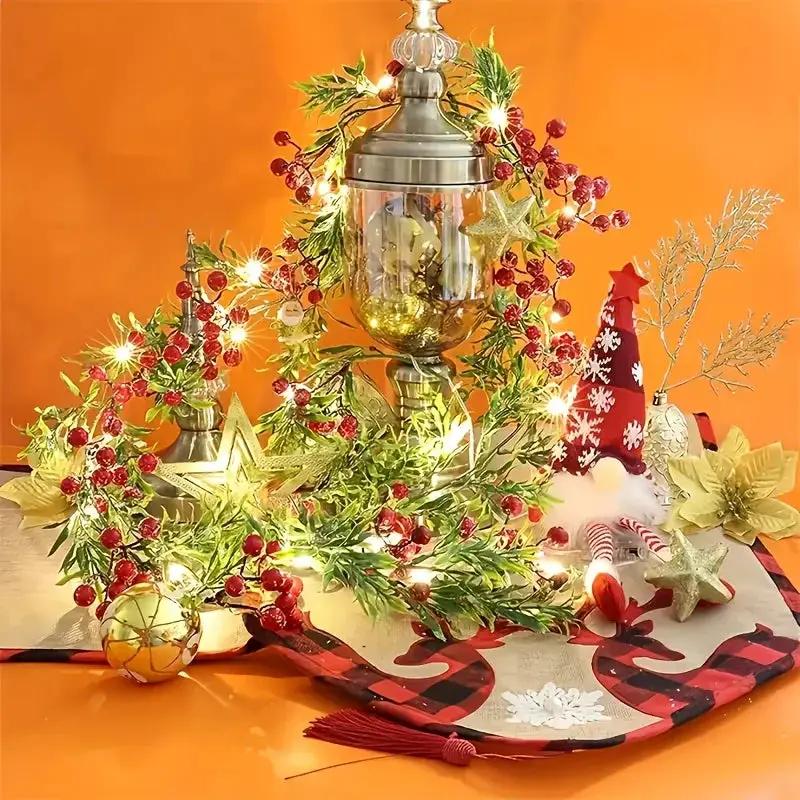 LED Christmas Garland Battery Operated Holiday Decor String Lights by House Of Avana