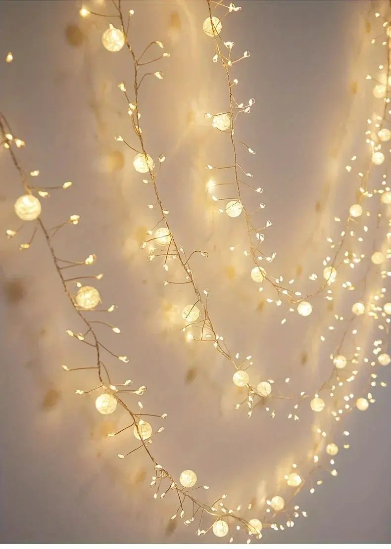 LED Garland String Lights 200cm Long with Warm & Cool LEDs by House Of Avana