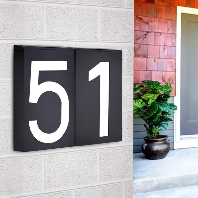 LED House Number Solar Power Digital Hotal Door Wall Solar Light Address Number Sign Lamp Custom Street Number Plaque by Outdoor Solar Outlet