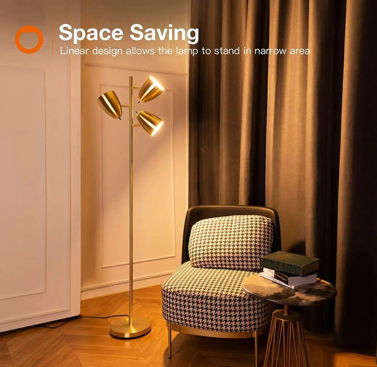 LED Reading and Floor Lamp - Standing Tall Pole Lamp with 3 LED Bulbs by Outdoor Solar Outlet