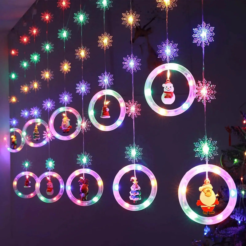 LED Window Curtain Lights with Snowflake, 3m USB Operated by House Of Avana