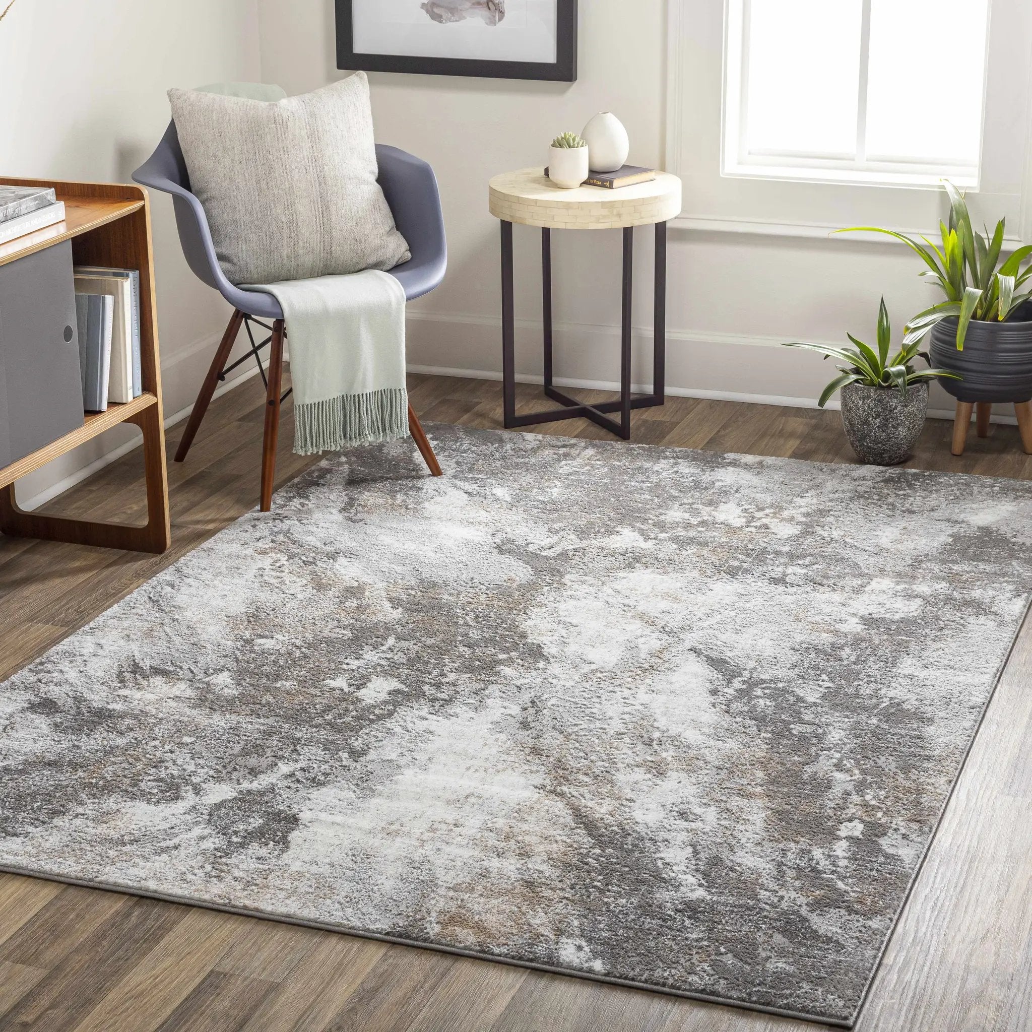 Leganes Brown Marble Rug by Boutique Rugs