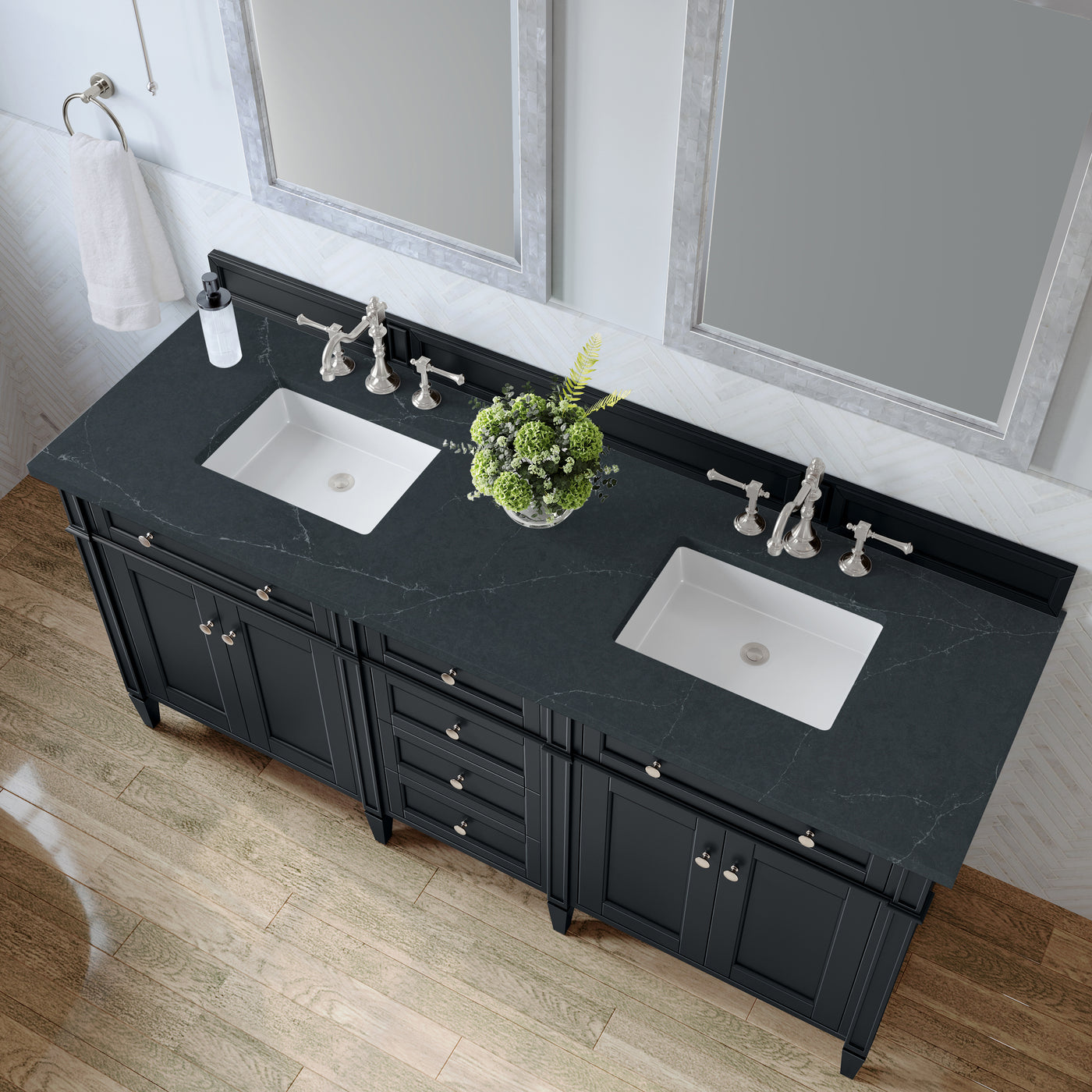 James Martin Brittany 72" Double Bathroom Vanity, Black Onyx, view 38
