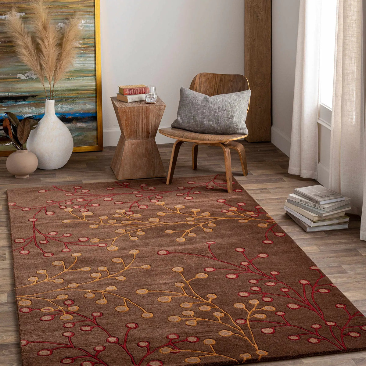 Brown Elsu Area Rug - Clearance, installed in a room