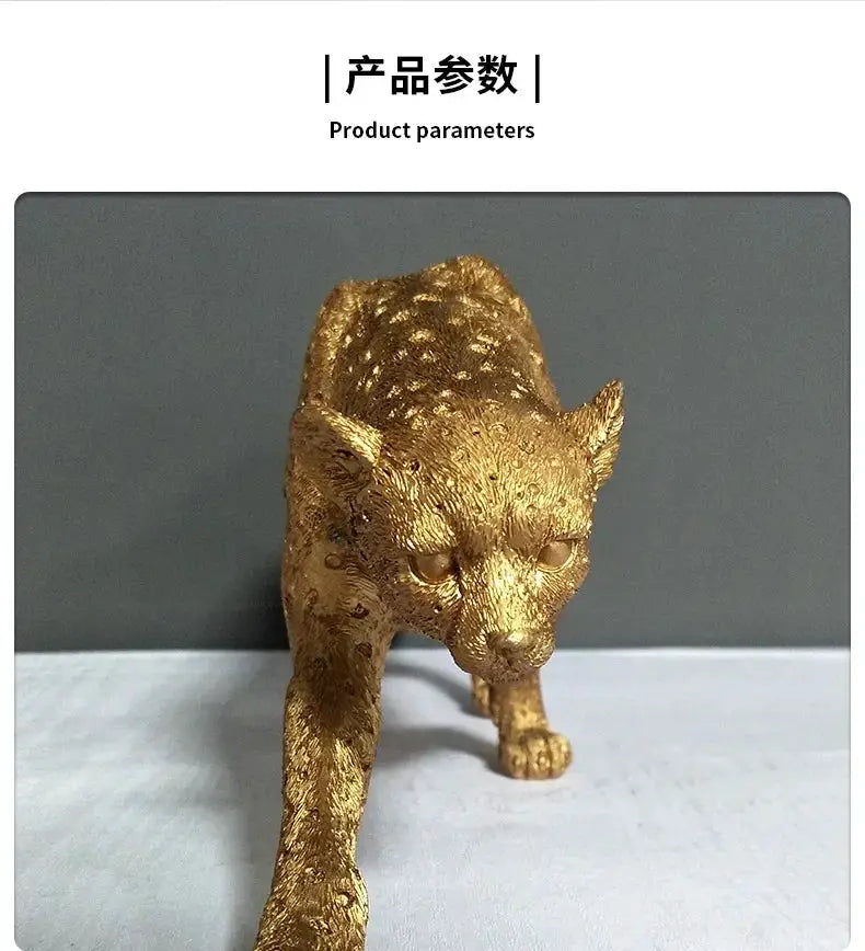 Gold Leopard Cheetah Statues for Modern Home Decor Lovers by House Of Avana