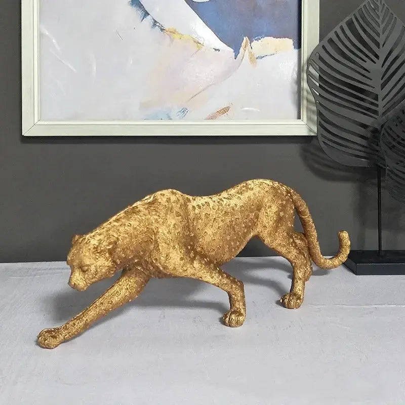 Gold Leopard Cheetah Statues for Modern Home Decor Lovers by House Of Avana
