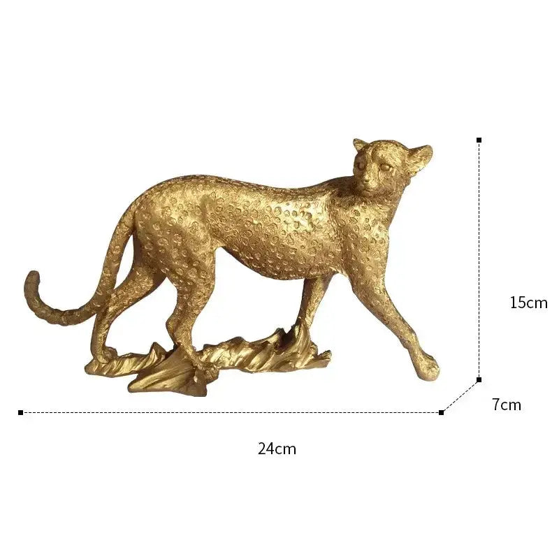 Gold Leopard Cheetah Statues for Modern Home Decor Lovers by House Of Avana